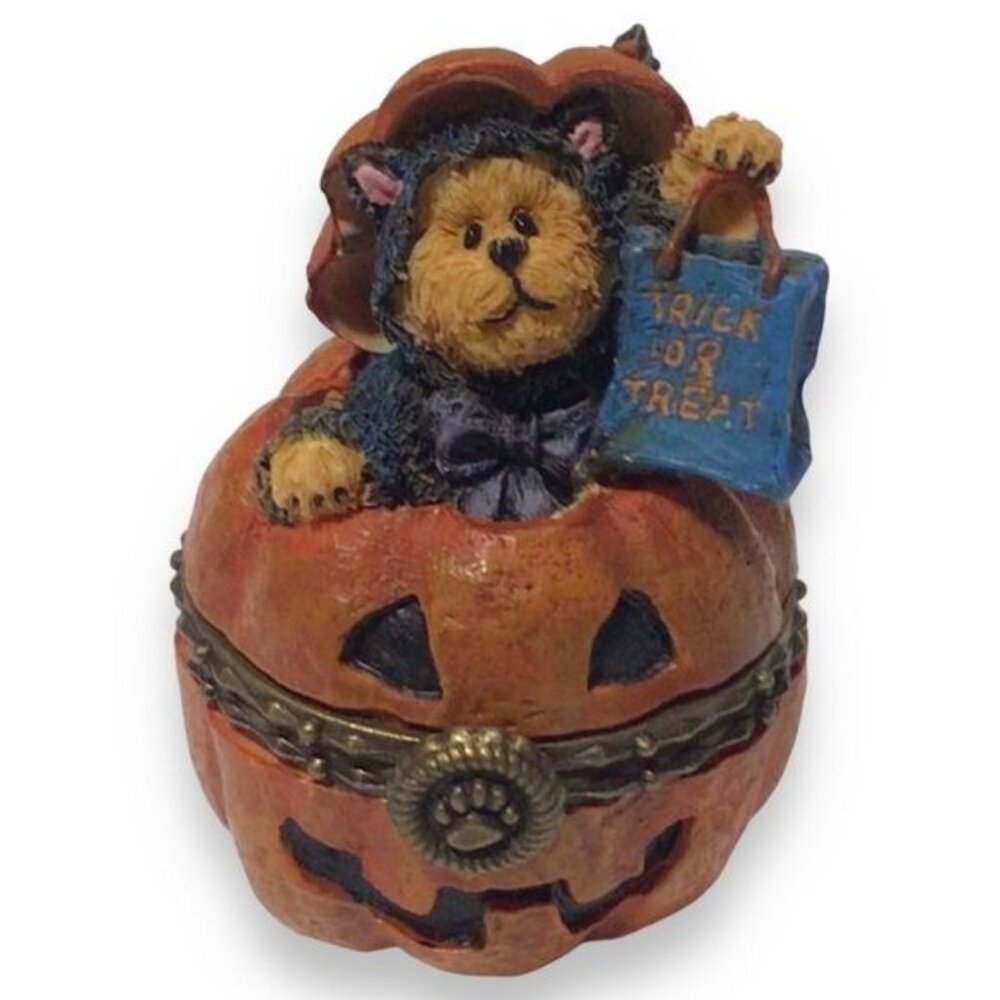 Boyds Treasure Boxes: Whisker's Jack--Lantern w/ Boo Mcnibble Style#392174